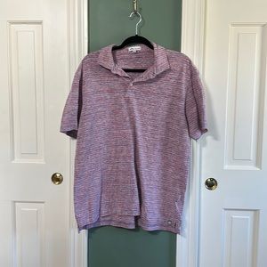 Peter Millar pink and blue striped polo